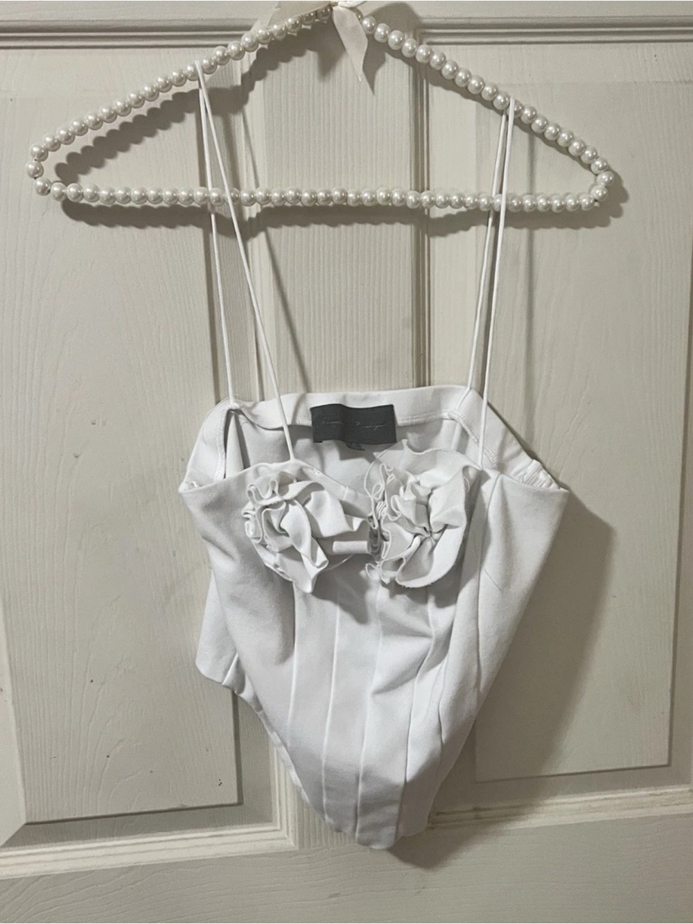 Sunday in Brooklyn Top Size Small Women White Corset Anthropologie Front Ruffled